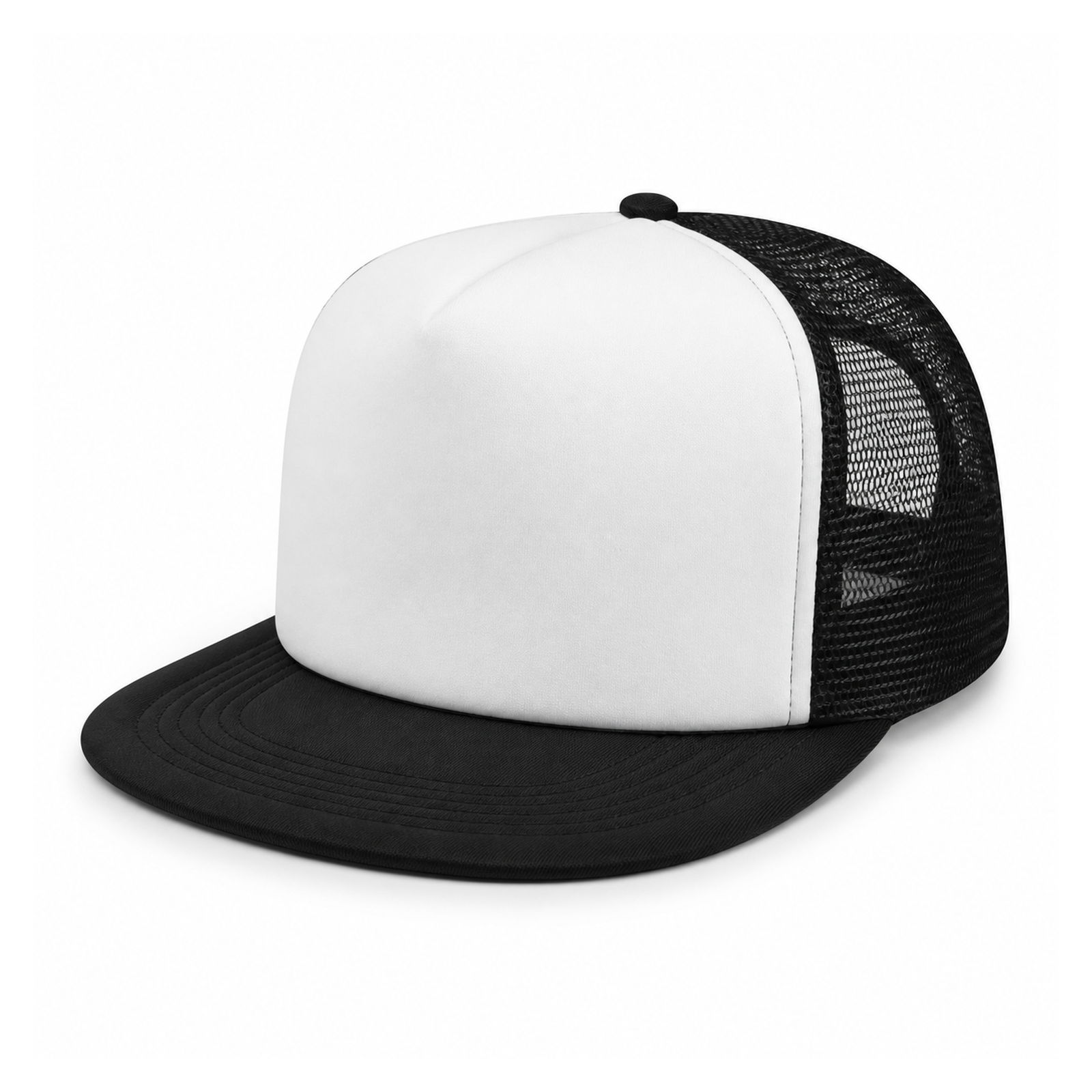 Five-Panel Flat-Bill Mesh Trucker Cap