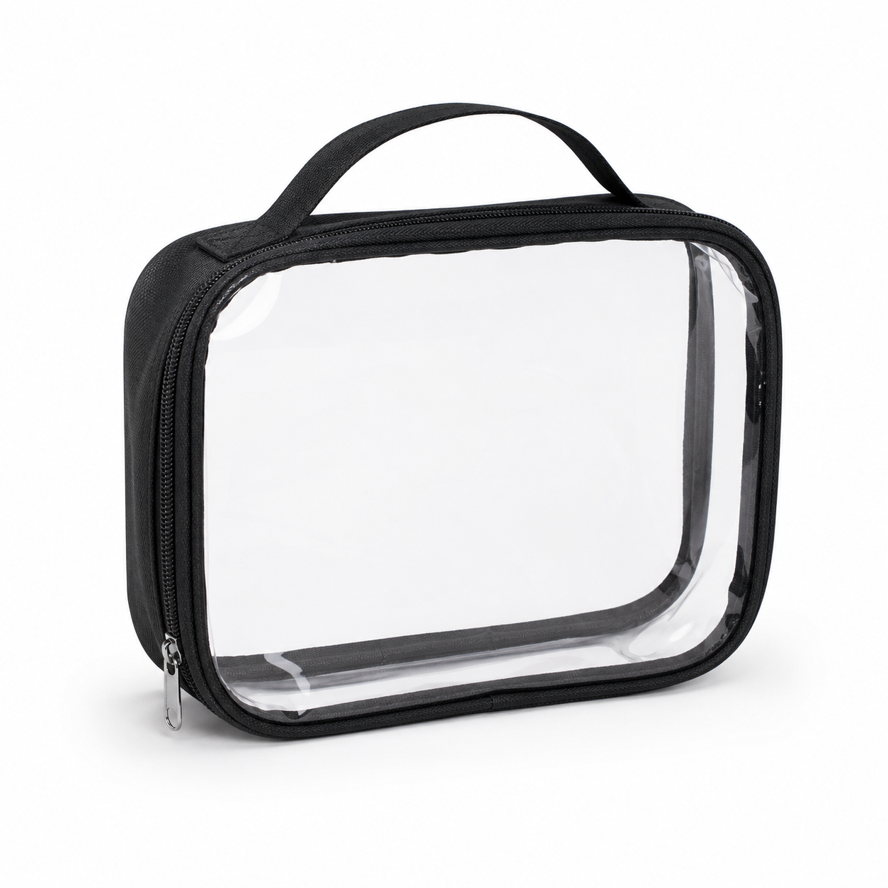 Clear Travel Pouch with Zippered Compartment and Handle