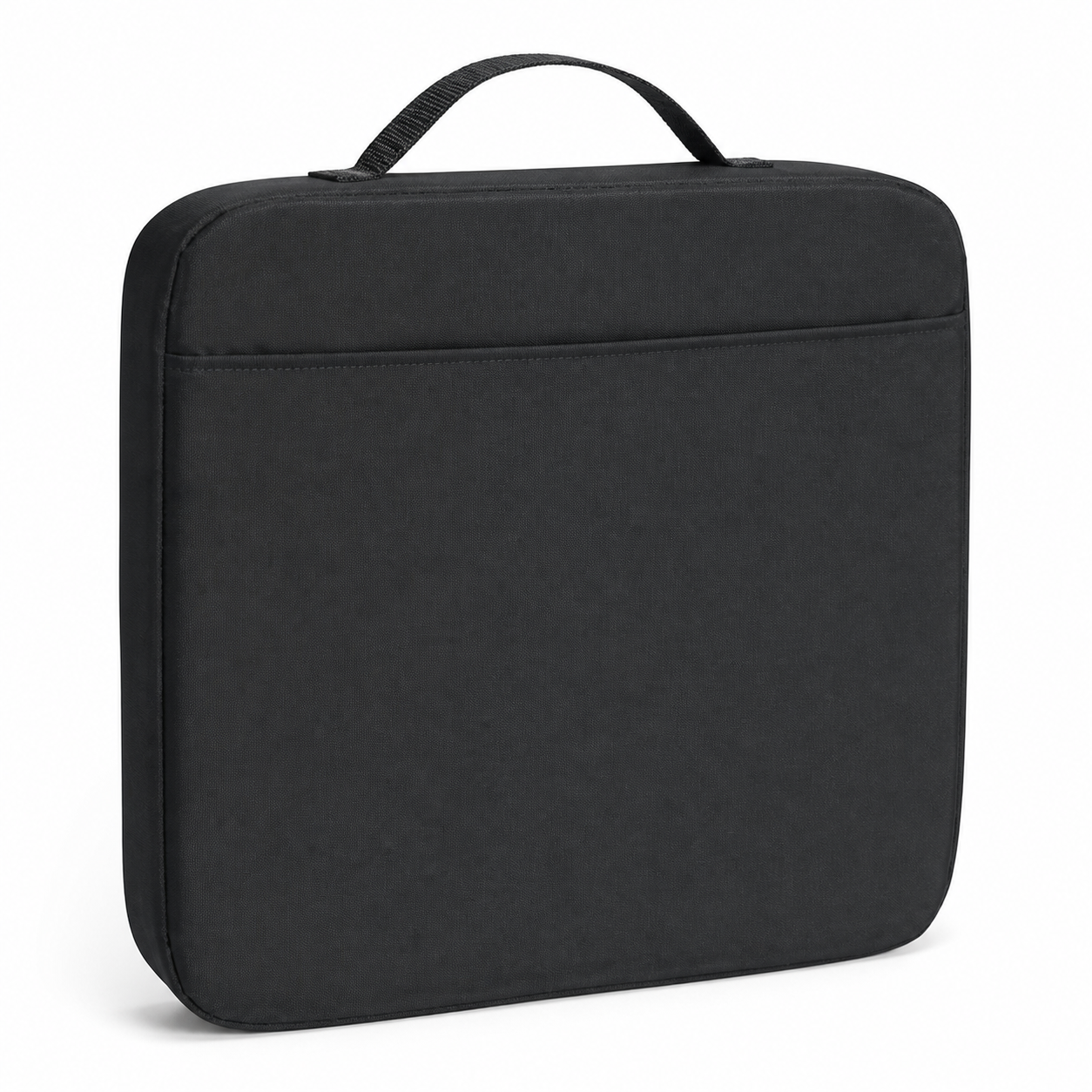 Polyfoam Stadium Seat Cushion with Carry Handle — Black — Blank
