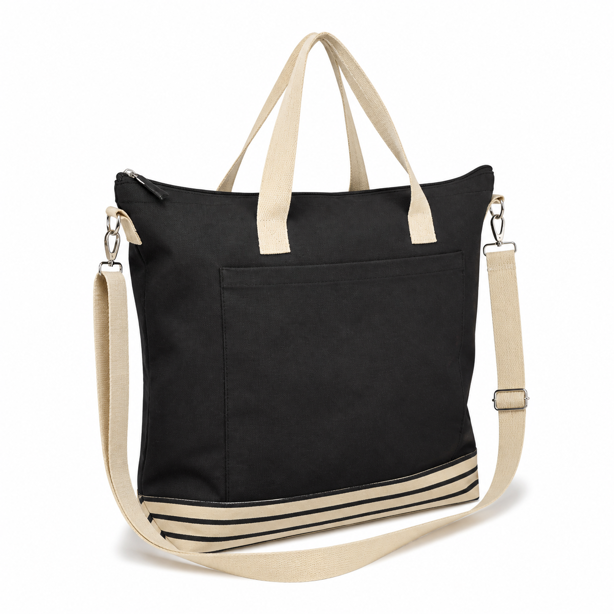 Recycled Cotton-Blend Zipper Tote