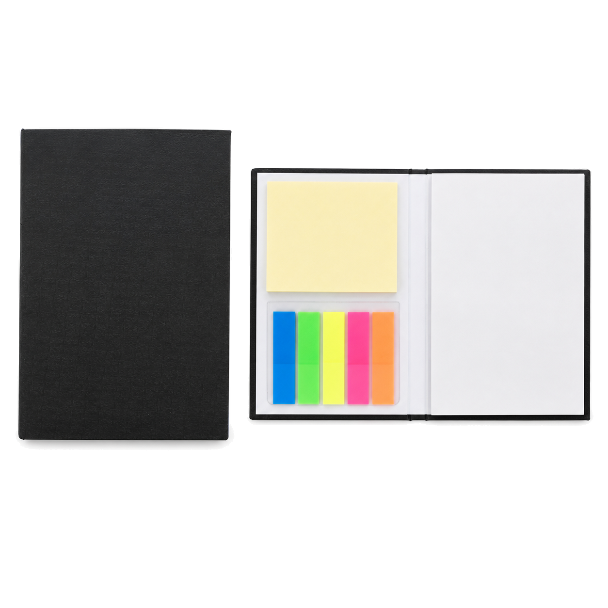 Compact Sticky Note Jotter with Five-Color Page Flags