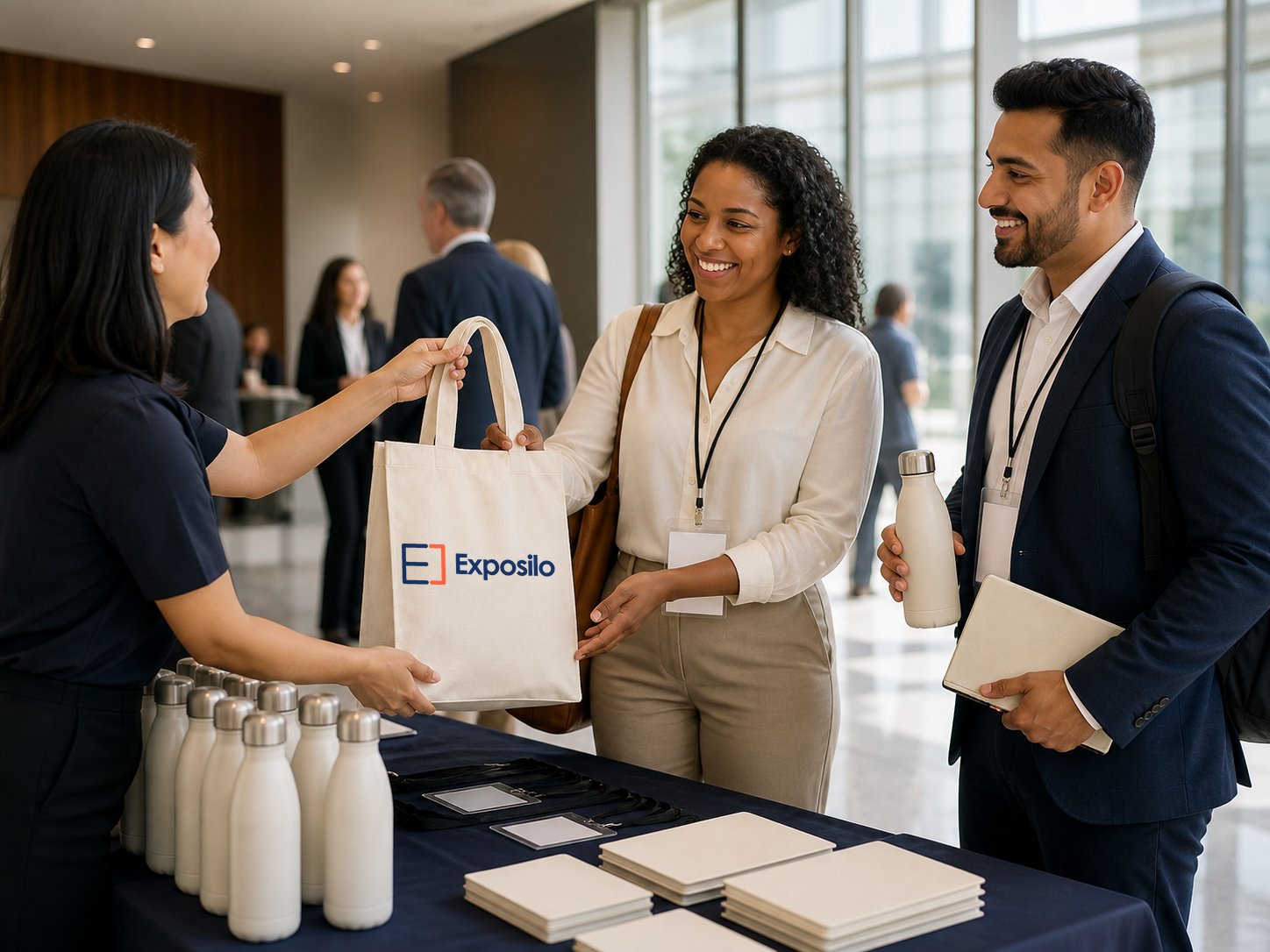 Business event merchandise handoff