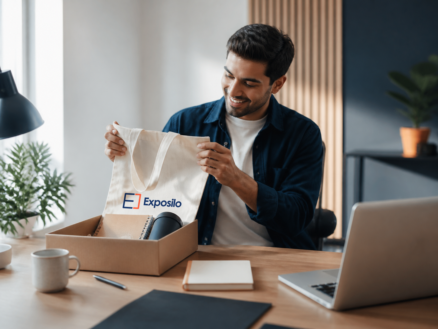 Welcome kit opened at a worktable