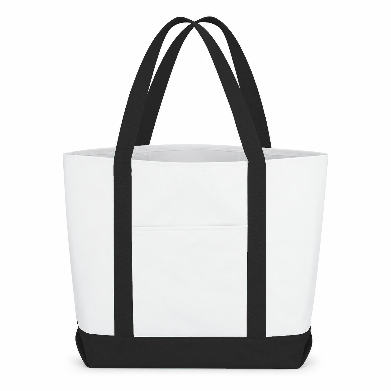 Contrast-Trim Shopping Tote