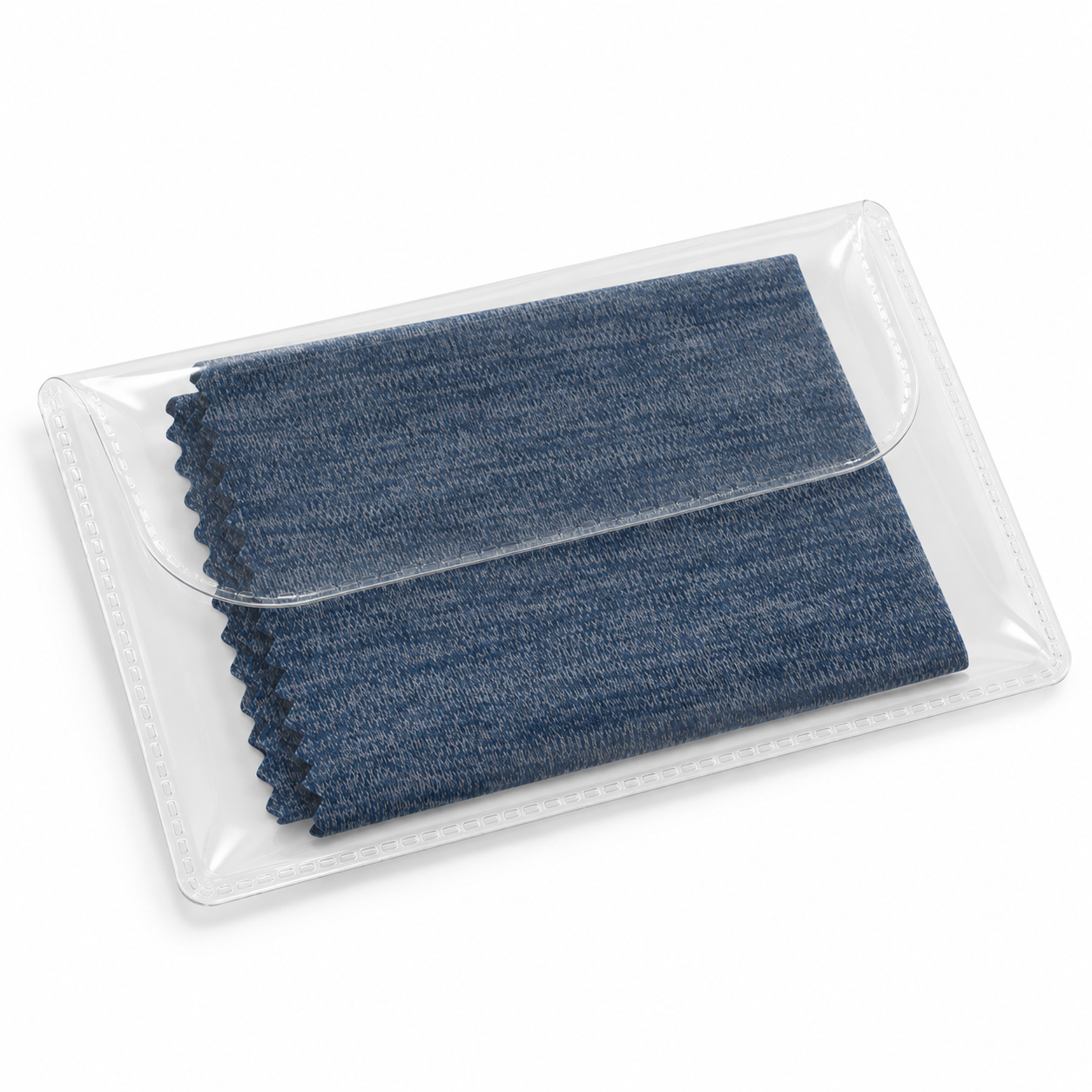 Heathered Cleaning Cloth with Soft Transparent Flap Case