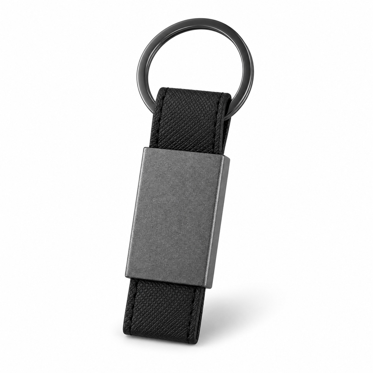 Leatherette Key Tag with Aluminum Plate