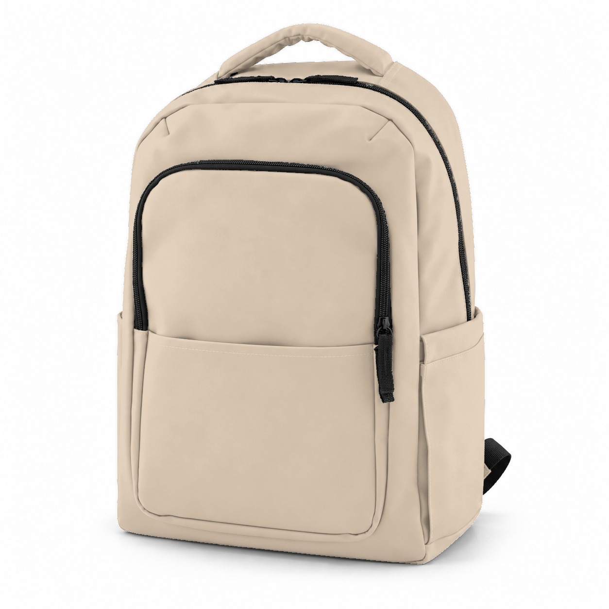 Leatherette Laptop Backpack with Front Pockets