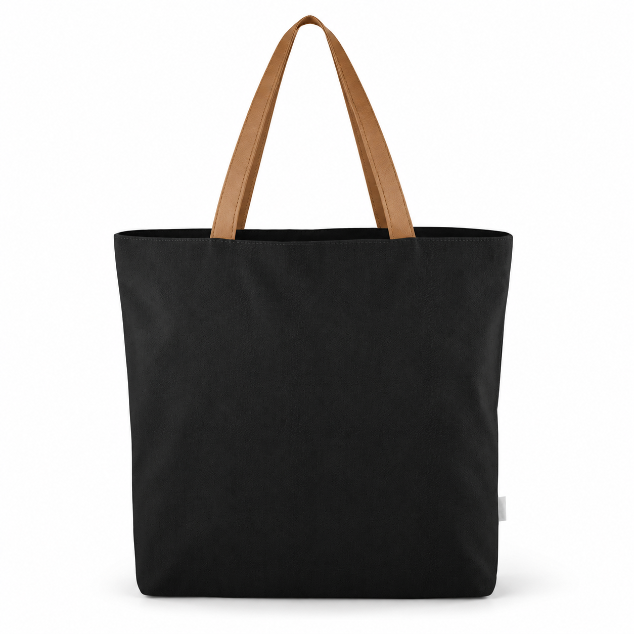 9 oz Recycled Cotton-Blend Tote Bag with Leatherette Handles